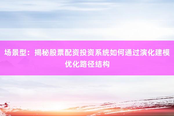 场景型：揭秘股票配资投资系统如何通过演化建模优化路径结构